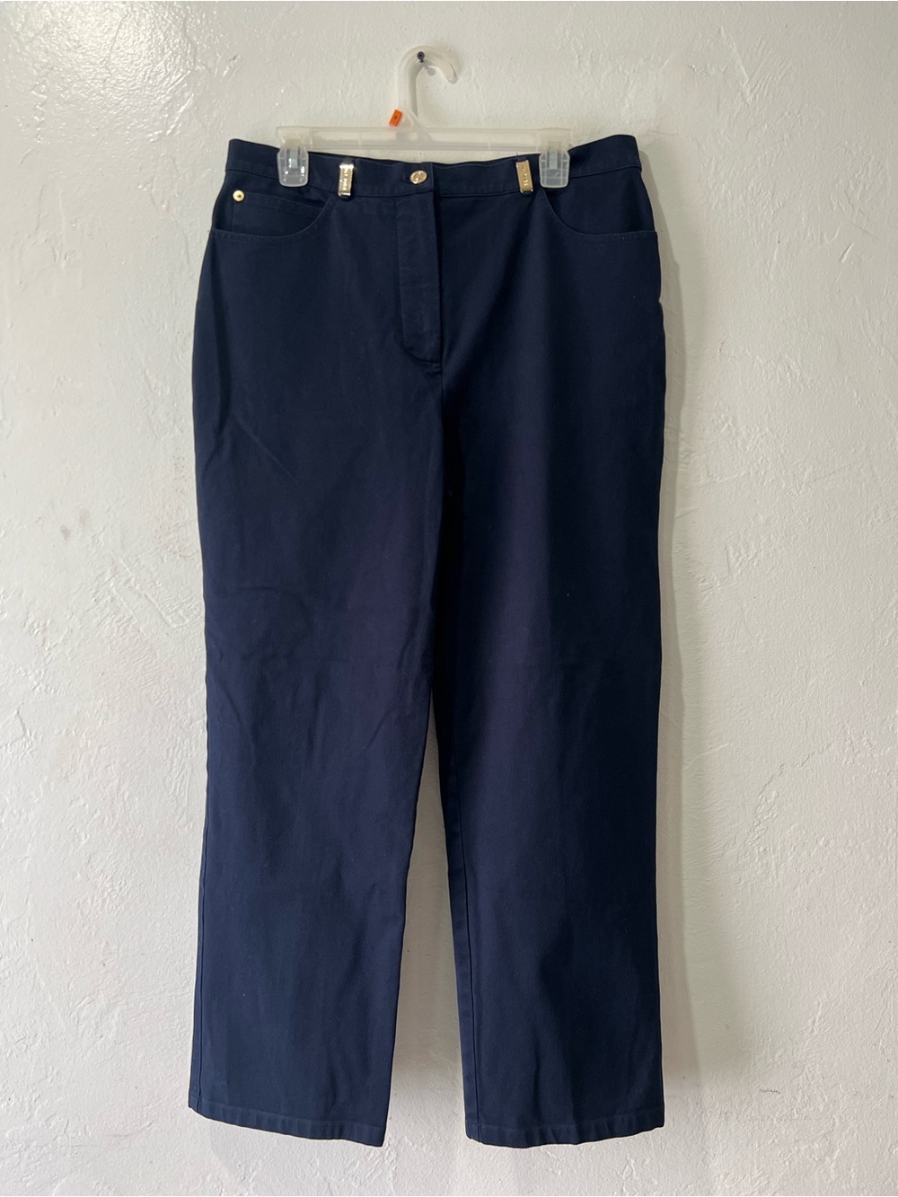 St. John Sport Women's Denim Navy Cotton Blend Straight Pants
Size 14, $245